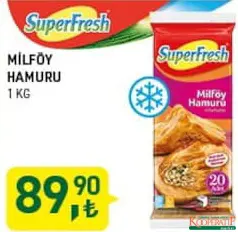 SUPERFRESH MİLFÖY HAMURU 1 KG SUPERFRESH MİLFÖY HAMURU 1 KG